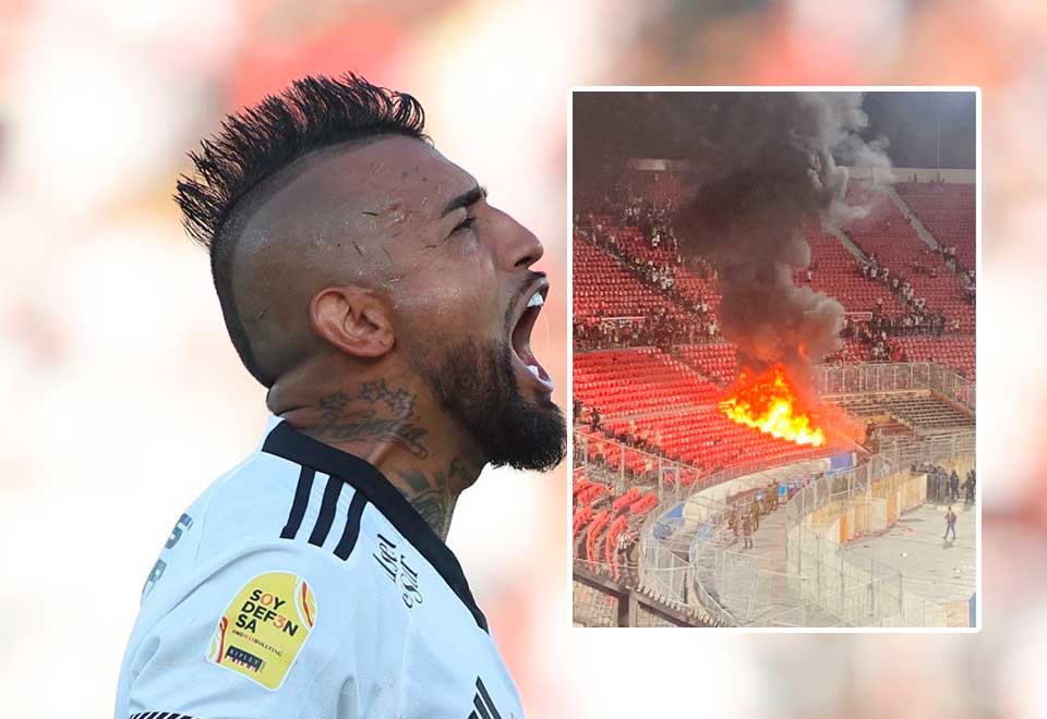 Barristas prendieron fuego en una tribuna en partido del Colo Colo