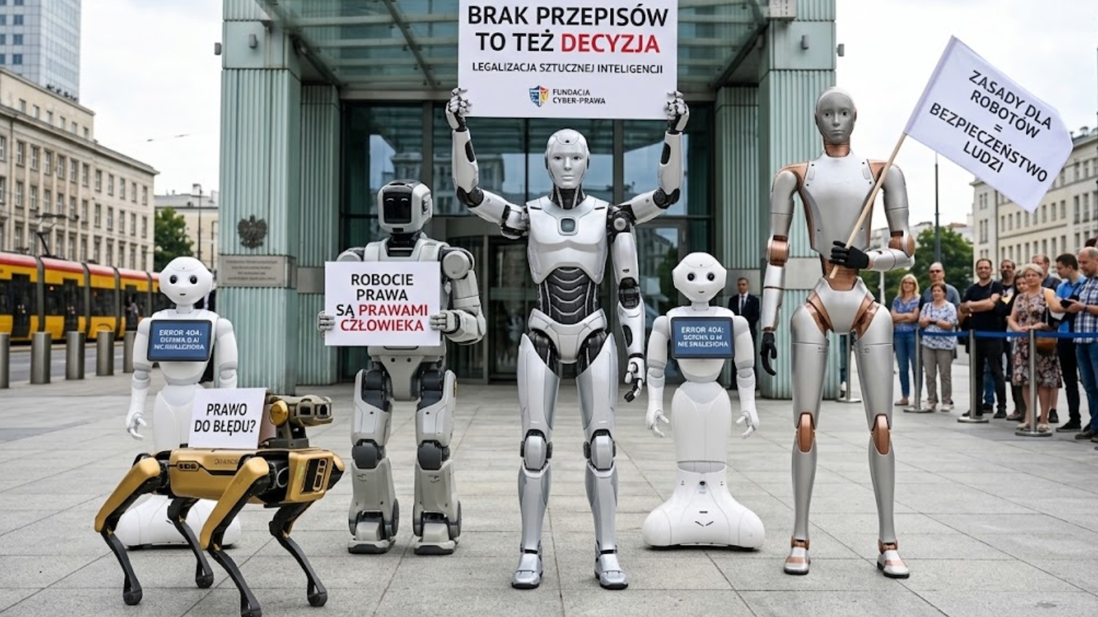 Robots marchan en Europa pidiendo frenar la IA