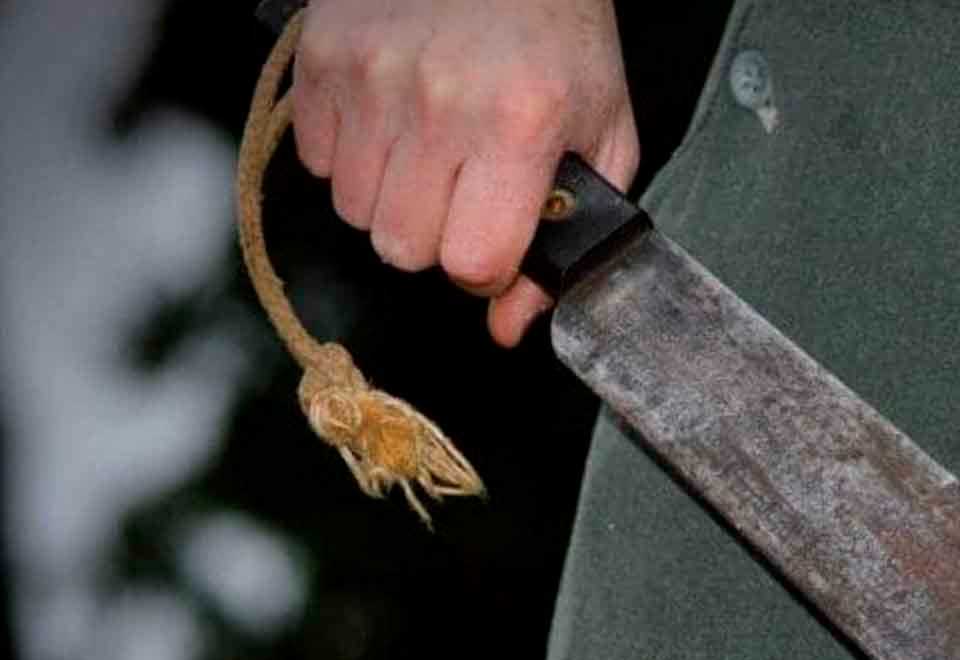 [Video] Hombre atacó con un machete a un policía