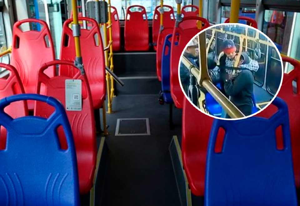 [Video] Aterrador robo de 10 ladrones a un joven en bus del SITP
